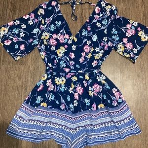 Blue Rain Romper